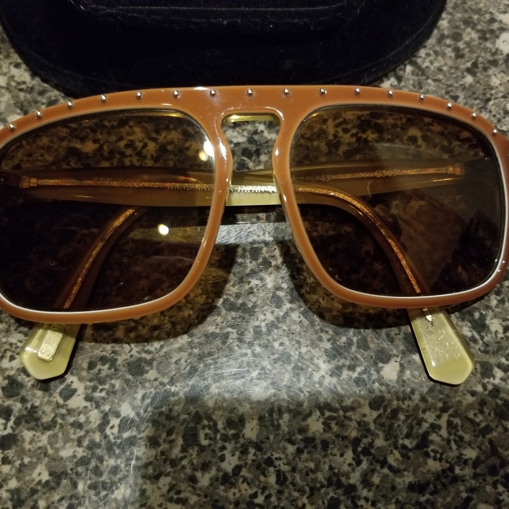 Brown Women's Fashion Sunglasses with Stud Accents